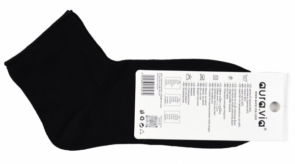 Czarne skarpetki stopki bawełniane Aura.Via Loose Fit–unisex 35-38