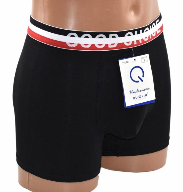 Czarne bokserki męskie Aura.Via–bawełna i szeroka gumka GOOD CHOICE, rozmiar XL