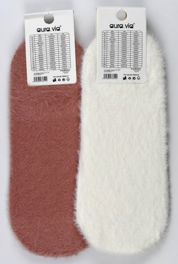 Damskie skarpetki stopki z długim włosem – idealne na zimę 38-41