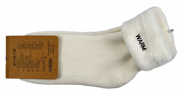 Ciepłe zimowe skarpety damskie AURAVIA WARM w kolorze śmietankowym 35-38