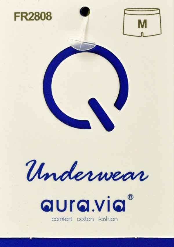 Bokserki męskie Aura.Via PERSIST–szare,bawełniane,srebrny pas z żółtą lamówką,L