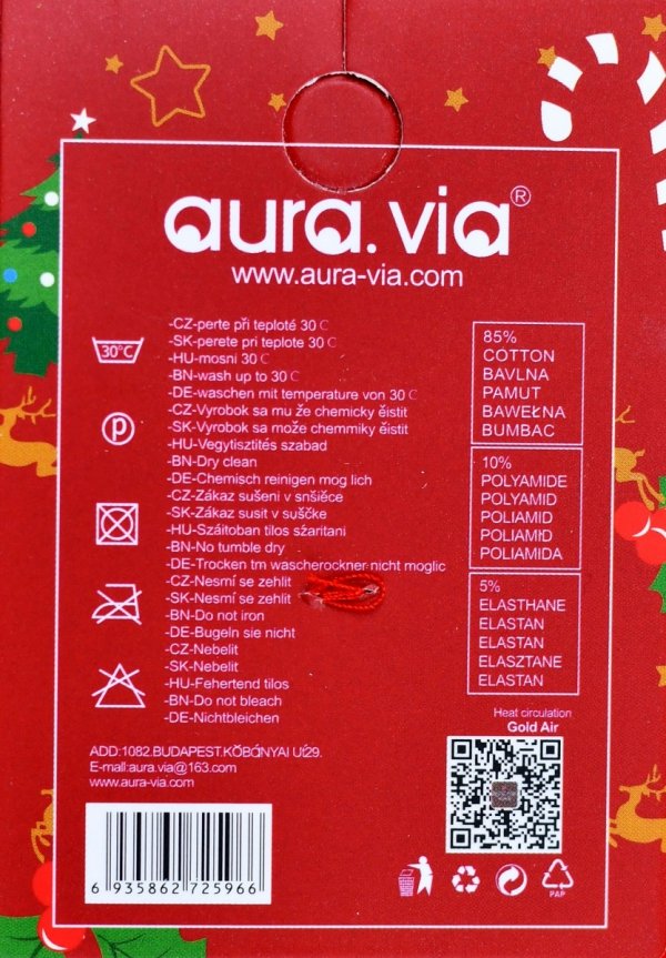 Świąteczne skarpety Aura.Via z brokatem–wyjątkowy blask na zimę 32-35