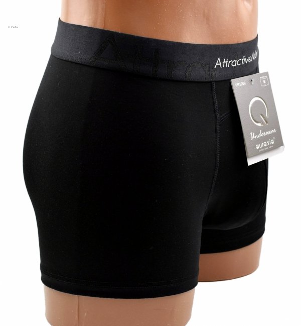 Bokserki męskie Auravia–czarne, bambus 85%, elastyczny pas AttractiveMan, rozmiar 3XL