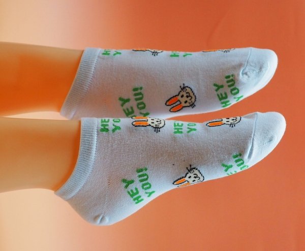 Bawełniane stopki Auravia „HEY YOU!” niebieskie, 38-41