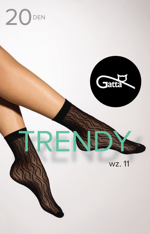 Gatta TrendyLine – eleganckie, delikatne skarpetki z rajstopowym wykończeniem i wzorem.