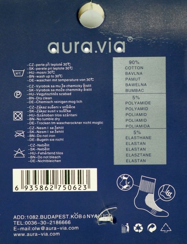 Gładkie Skarpetki garniturowe Aura.Via–klasa i 100% komfortu w jednym 43-46