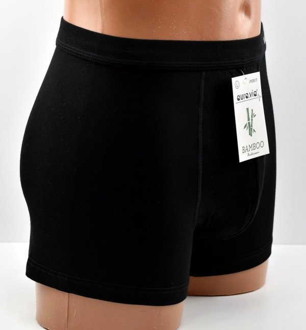 Czarne bokserki Aura.Via z włókna bambusowego łączą funkcjonalność i elegancję. Oddychająca tkanina dba o świeżość przez cały dzień.