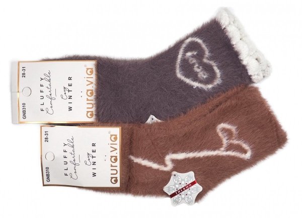 Skarpety zimowe zapewniają maksymalny komfort i ciepło w chłodniejszych dniach. Grube wykonane w rozmiarze 24-27 . Model GNB310 firmy Aura.via.