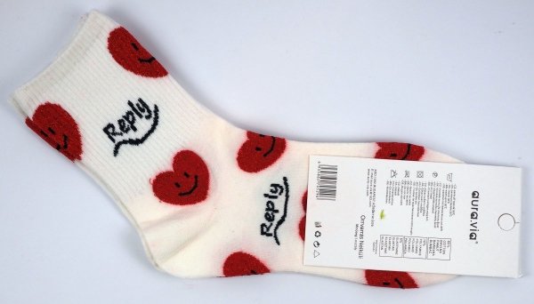 Skarpety brokat serce, na prezent r 38-41 Aura.via