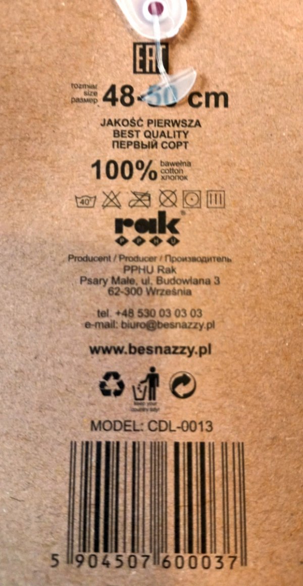 Kapelusz z zabawnymi uszami, 100 % bawełniany roz 48-50 cm