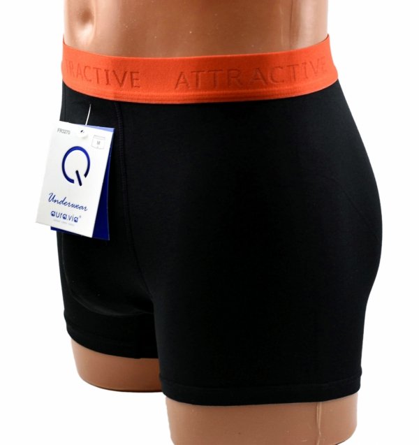 Czarne bokserki męskie Aura.Via ATTRACTIVE – bawełniane, wygodne, rozmiar 3XL