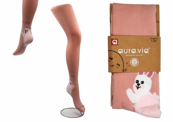 Urocze rajtuzki motyw zwierzaki 1-3 lat AuraVia Wysoka zawartość bawełny