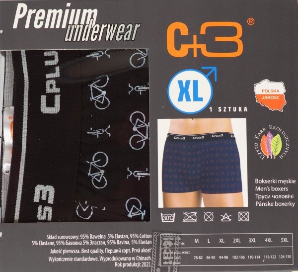 Bawełniane bokserki męskie, jakość firmy C+3 r XL