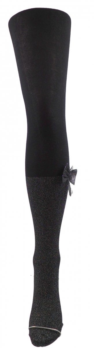 Śliczne bawełniane rajstopy dziewczęce w rozmiarze 1-3 lat. Połuskujące z uroczą kokardą. Wykonane przez firmę Aura.via.