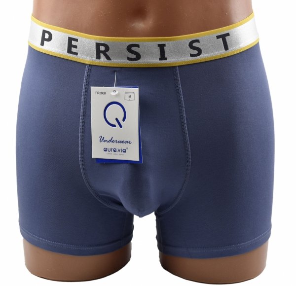 Bokserki bawełniane męskie PERSIST, niebieskie z kontrastową lamówką, rozmiar M