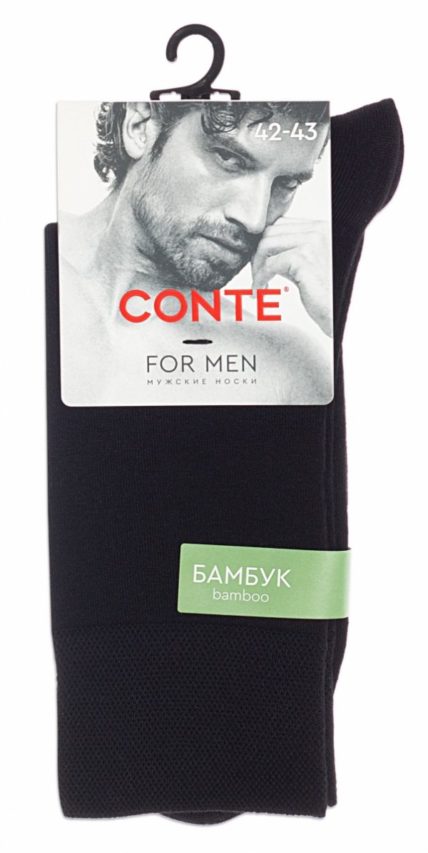 Czarne skarpety męskie CONTE For Men z włókna bambusowego to połączenie elegancji i komfortu. Oddychające, antybakteryjne, elastyczne – idealne na co dzień i do garnituru.