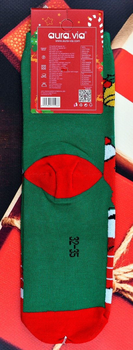 Świąteczne skarpety Aura.Via z brokatem–wyjątkowy blask na zimę 32-35