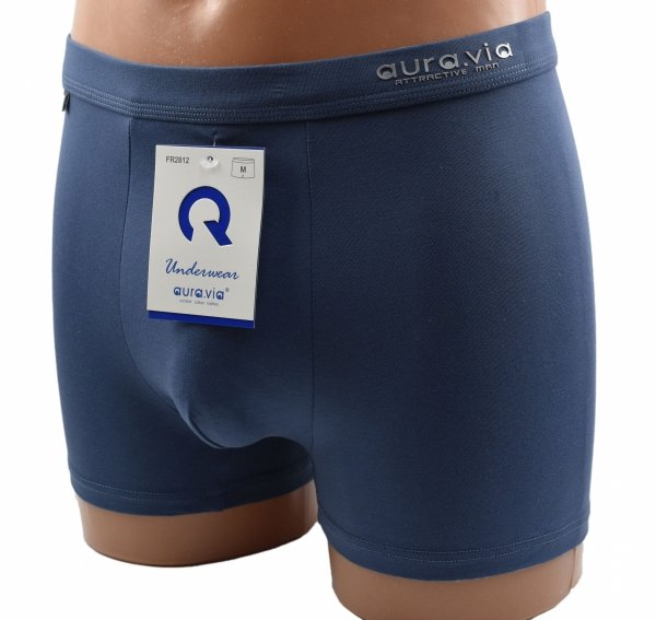 Bokserki męskie AuraVia niebieskie–95% bawełny, gładkie i elastyczne, rozmiar L