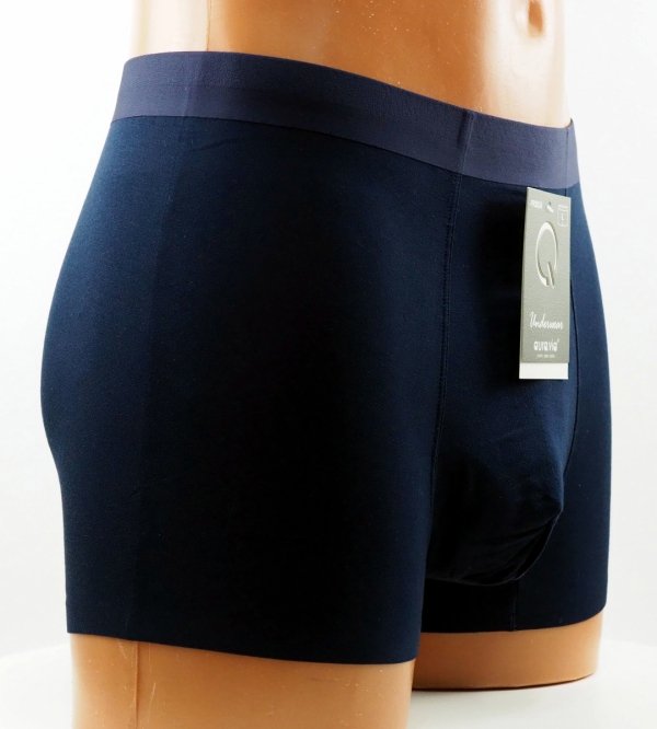 Bokserki męskie Aura.Via – granatowe, bambusowe i przewiewne, rozmiar L