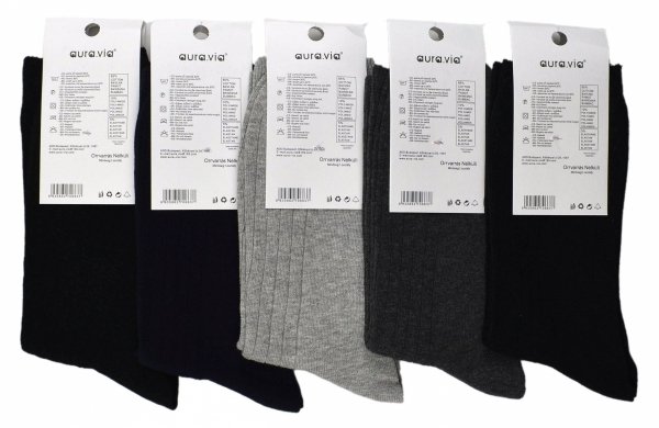 Skarpety męskie Aura.Via to wygoda i elegancja w jednym. Bawełna, elastyczność i klasyczna kolorystyka sprawiają, że pasują do wszystkiego.