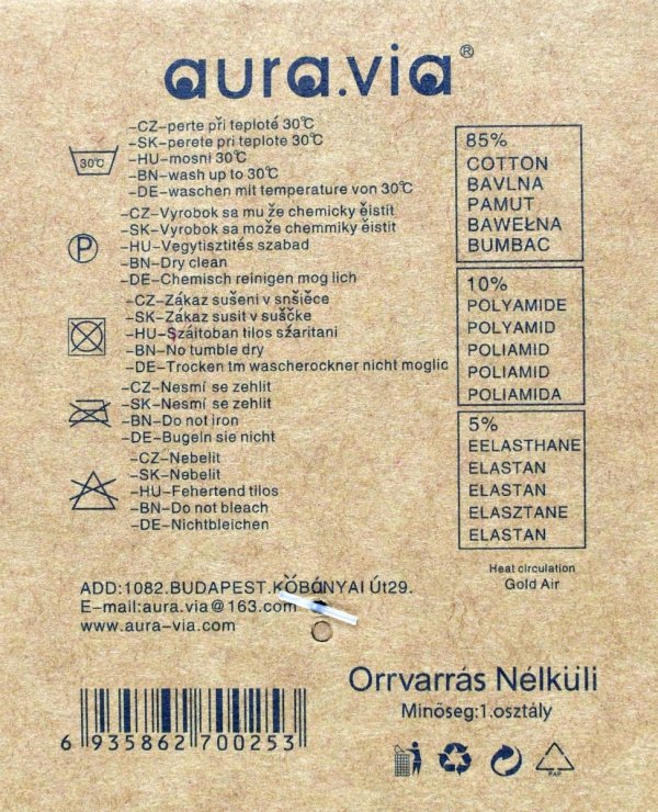 Ciepłe zimowe skarpety damskie AURAVIA WARM z puszystym ściągaczem 35-38