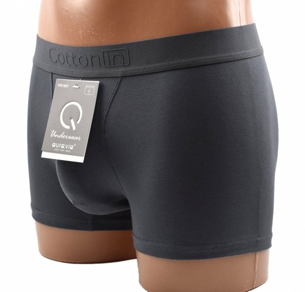 Auravia Cotton In – grafitowe bokserki męskie 95% bawełny, rozmiar 3XL