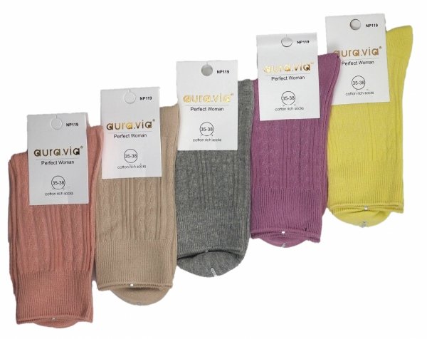 Aura Via to eleganckie i stylowe damskie skarpety, które zapewnią komfort i świetny wygląd każdego dnia. Dzięki innowacyjnej technologii Gold Air, stopy pozostają suche i komfortowe przez cały dzień.