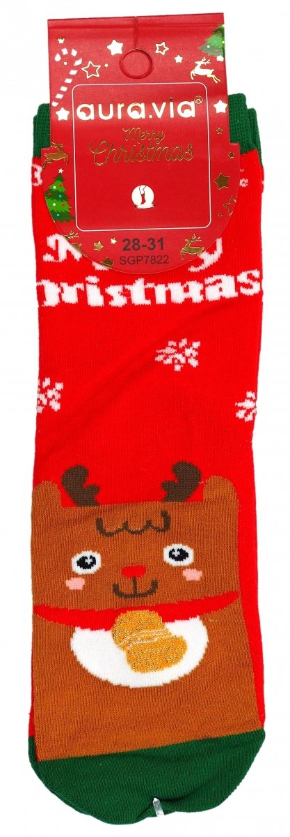 Skarpety świąteczne 32-35 AuraVia,skarpetki gwiazdka unisex mikołaj prezent