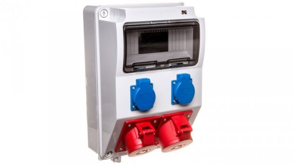 Rozdzielnica budowlana RS-9 9- mod. 2x2P+Z, 16A/5P, 32A/5P, IP44 bez zabezpieczeń 6223-00