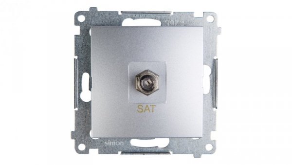 Simon 54 Gniazdo antenowe pojedyncze SAT srebrny mat DASF1.01/43