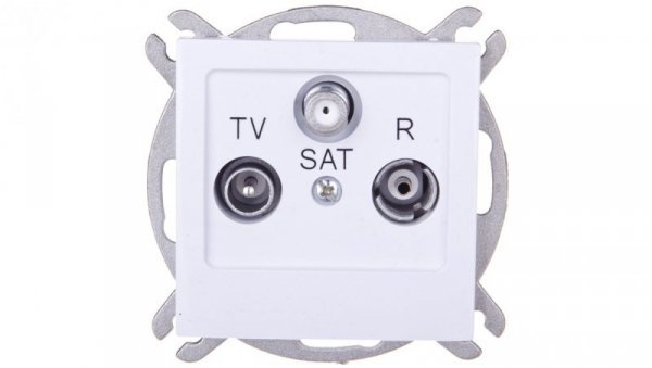 AS Gniazdo antenowe RTV-SAT przelotowe białe GPA-GSP/m/00