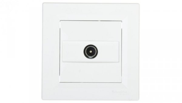 Gniazdo antenowe Asfora TV końcowe 1dB białe z ramką EPH3200121