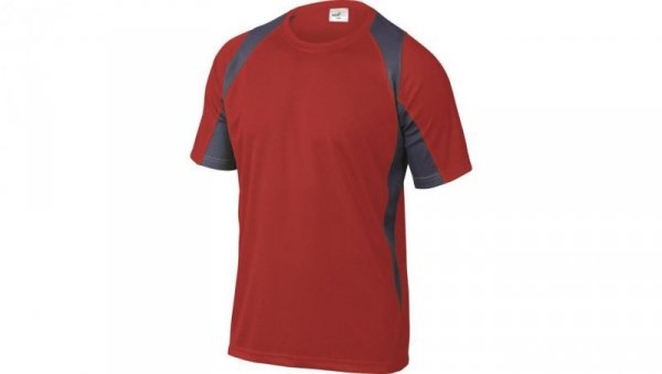 T-Shirt czerwono-szary z poliestru (100) 160G szybkoschnący rozmiar XXXL BALIRG3X