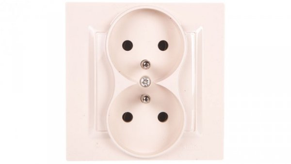Simon 10 Gniazdo podwójne z/u MONOBLOCK 16A, 250V krem CGZ2/41