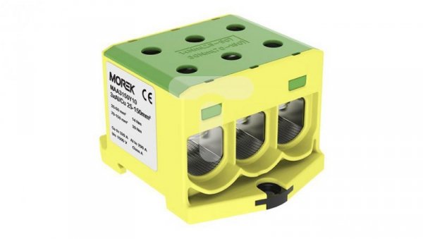 Złączka OTL150-3 kolor żółto-zielony 3xAl/Cu 25-150mm 1000V AC / 1500V DC Zacisk uniwersalny MAA3150Y10