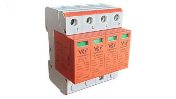 Ogranicznik przepięć Typ T2 4P 20kA 1,2kV VCX