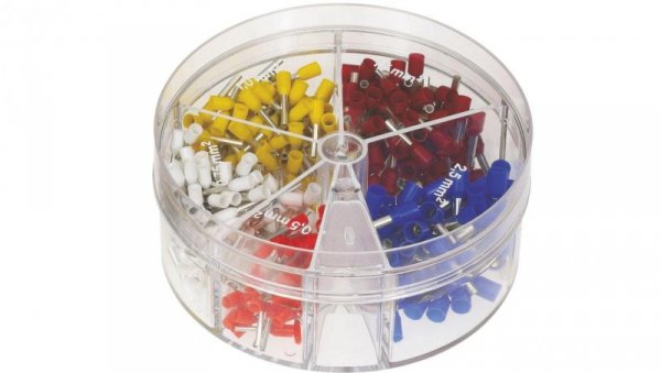 Tulejki izolowane 0,5-2,5 BOX-4 / zestaw walizkowy tulejek / końcówka tulejkowa izolowana 0,5-0,75-1,0-1,5-2,5-4,0 / 400 szt.