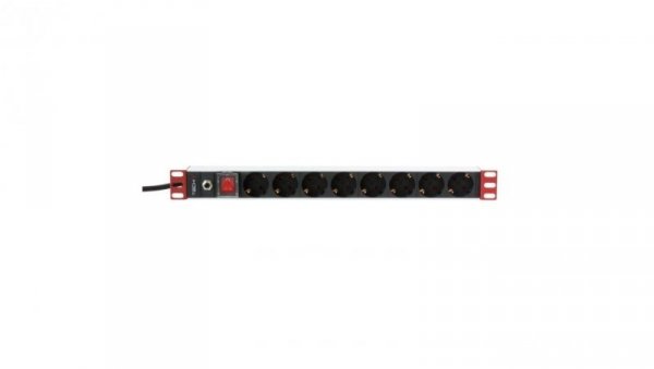 Listwa Zasilająca PDU Rack 1U 250V/16A 8x Schuko Kabel 3m
