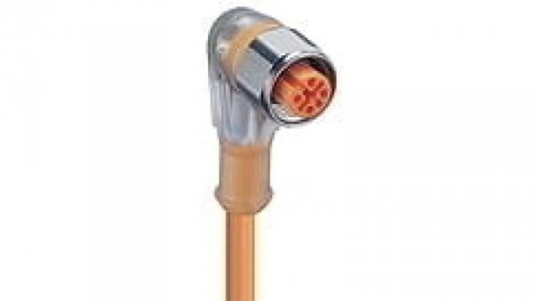 Kabel konfekcjonowany jednostronny złącze M12 4-pinowe kątowe żeńskie z wskaźnikiem LED PVC pomarańczowy PRKWT/LED P 4-07/5 M