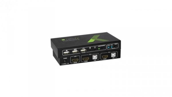 Przełącznik KVM HDMI/USB 2x1 z Audio 4K*60Hz Techly