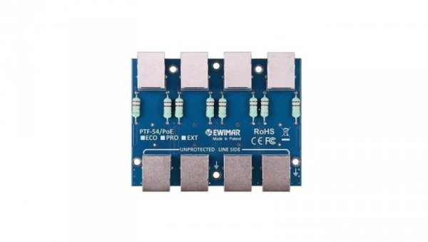 Moduł ochronnika przeciwprzepięciowego LAN / IP CCTV serii PRO, PTF-54-PRO/PoE