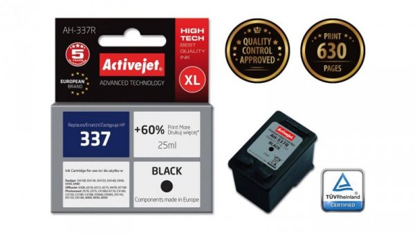 Tusz Activejet AH-337R (zamiennik HP 337 C9364EE Premium 25 ml czarny)