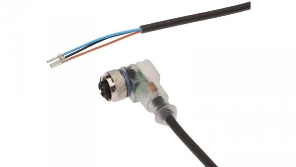 Kabel konfekcjonowany jednostrony złącze M12 żeńskie 3-pin proste wolny koniec przewodu 3x0,34mm² 5m PUR IP67 LED VK500221