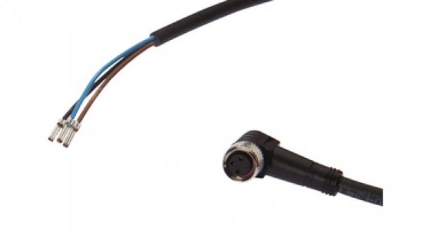 Złącze do samokonfekcjonowania M8 żeńskie 3-pinowe kątowe druga końcówka niezarobiona 3x0.34mm² 15m do zastosowań spawalniczych