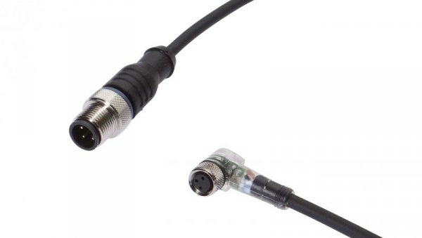 Złącze do samokonfekcjonowania M8 żeńskie 3-pin kątowe M12 męskie 3-pin proste 3x0,34mm² PUR wyświwetlacz LED IP67 VK030F82