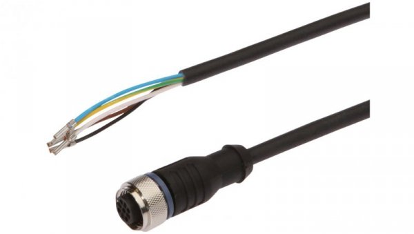 Złącze do samokonfekcjonowania M12 proste żeńskie druga końcówka niezarobiona 5-pinowe 60V 5x0.34mm² PUR IP67 5m VK500625
