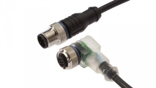 Złącze do samokonfekcjonowania M12 kątowe żeńskie M12 proste męskie 4-pinowe 4x0.34mm² PUR IP67 5m VK500F23