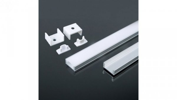 Profil nawierzchniowy aluminiowy Mleczny do taśm LED 2000x17,4x7mm 3355