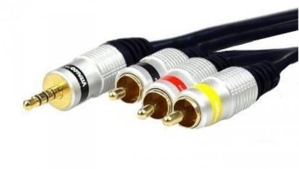 Kabel wt.Jack 3,5 4-polowy/wt.3RCA JKD80 5m