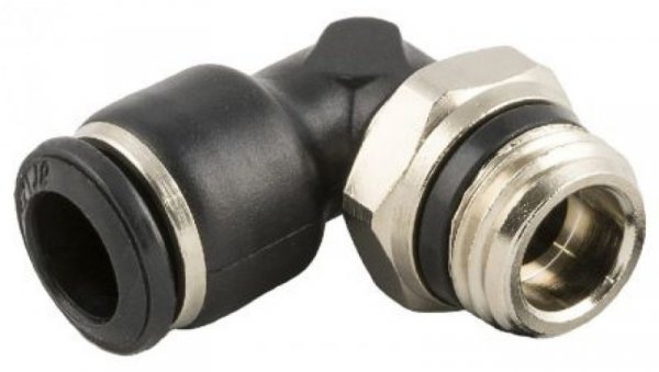 Obrotowa złączka pośrednia kolankowa gwint R 3/8 męskie, Wciskane 8 mm RS PRO